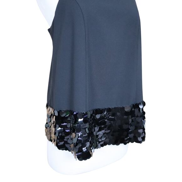 Crosby By Mollie Burch Womens Sequin Trim Tank Blouse Size Small Black Party Zip - Picture 3 of 11